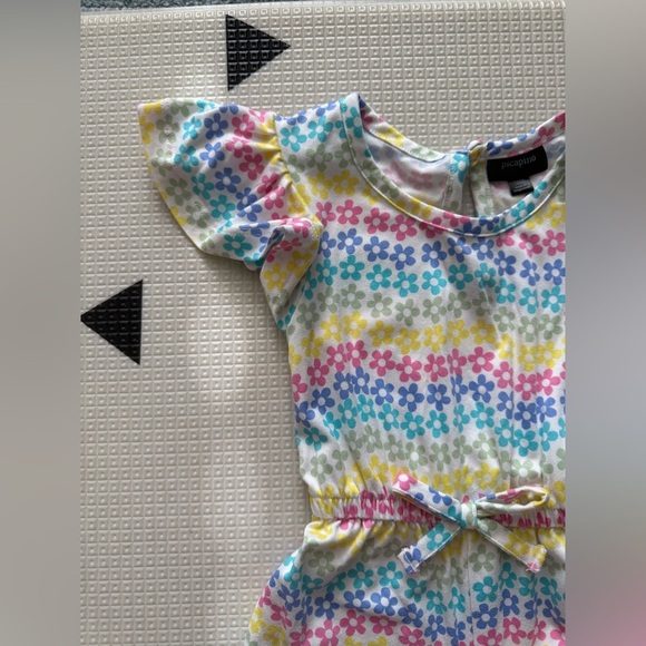 Picapino|Baby girl toddler short sleeve romper in boho floral•••Colorful,18M - Picture 2 of 5
